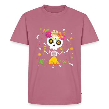 La Catrina Muertos Tag der Toten Halloween - Männer Premium Bio T-Shirt - Mauve - Vorne - Nico (187cm)