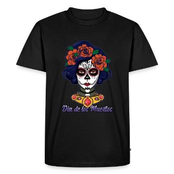 Dia De Los Muertos La Catrina - Men's Premium Organic T-Shirt - black - Front - Nico (187cm)