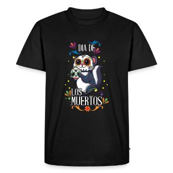 Mignon Écureuil Kawaii Muertos Jour De Mort Halloween - T-shirt Premium bio Homme - noir - Devant - Nico (187cm)