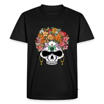 Gruseliges Skelett Muertos Tag der Toten Halloween - Männer Premium Bio T-Shirt - Schwarz - Vorne - Nico (187cm)