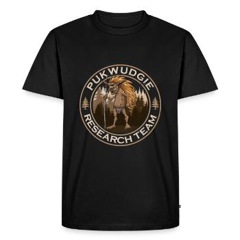 Pukwudgie Research Team Monster Believe Cryptid - Men's Premium Organic T-Shirt - black - Front - Nico (187cm)