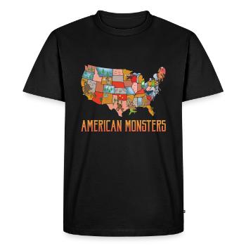 Monstres américains Monstres cryptides Créatures mythiques - T-shirt Premium bio Homme - noir - Devant - Nico (187cm)