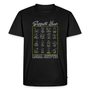 Support Your Local Cryptid Monsters American - Men's Premium Organic T-Shirt - black - Front - Nico (187cm)