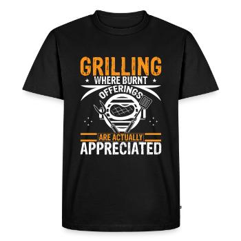 Grillades : où les offrandes brûlées sont réellement appréhendées - T-shirt Premium bio Homme - noir - Devant - Nico (187cm)