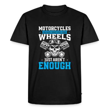Motos : parce que parfois quatre roues juste ar - T-shirt Premium bio Homme - noir - Devant - Nico (187cm)