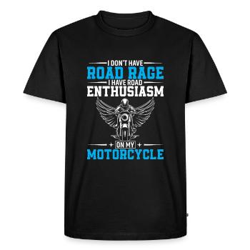 Je n’ai pas de rage au volant, j’ai de l’enthousiasme sur la route - T-shirt Premium bio Homme - noir - Devant - Nico (187cm)