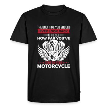 Le seul moment où vous devriez regarder en arrière, c’est pour voir - T-shirt Premium bio Homme - noir - Devant - Nico (187cm)