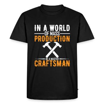 In a world of mass production, be a master craftsm - Men's Premium Organic T-Shirt - black - Front - Nico (187cm)