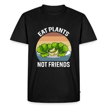 Mangez des plantes, pas des amis - T-shirt Premium bio Homme - noir - Devant - Nico (187cm)