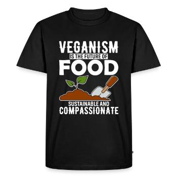 Le véganisme est l’avenir de l’alimentation, durable et co - T-shirt Premium bio Homme - noir - Devant - Nico (187cm)