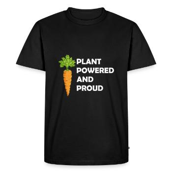 Plant-powered and proud - Men's Premium Organic T-Shirt - black - Front - Nico (187cm)