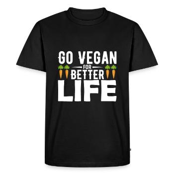 Devenez végétalien pour une vie meilleure - T-shirt Premium bio Homme - noir - Devant - Nico (187cm)