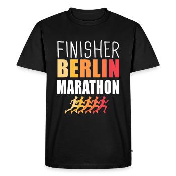Finisher Berlin marathon run running - T-shirt Premium bio Homme - noir - Devant - Nico (187cm)