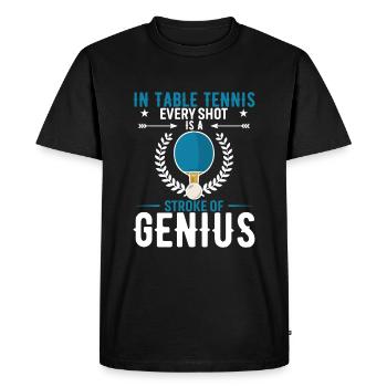 Au tennis de table, chaque coup est un coup de génie. - T-shirt Premium bio Homme - noir - Devant - Nico (187cm)