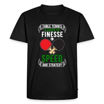Le tennis de table : un jeu de finesse, de vitesse et de strate - T-shirt Premium bio Homme - noir - Devant - Nico (187cm)
