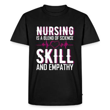Les soins infirmiers sont un mélange de science, de compétences et d’empathie. - T-shirt Premium bio Homme - noir - Devant - Nico (187cm)