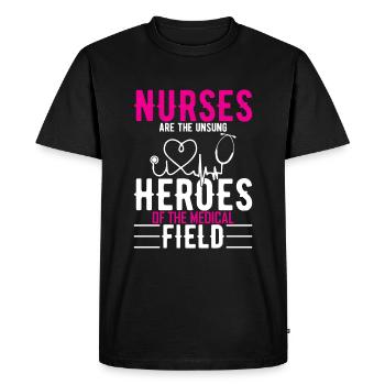 Les infirmières sont les héroïnes méconnues du domaine médical - T-shirt Premium bio Homme - noir - Devant - Nico (187cm)