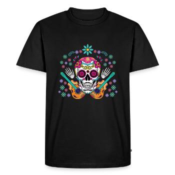 Mexicaine Fête Muertos Halloween Jour Des Morts - T-shirt Premium bio Homme - noir - Devant - Nico (187cm)