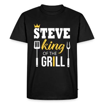 Steve king of the grill - T-shirt Premium bio Homme - noir - Devant - Nico (187cm)