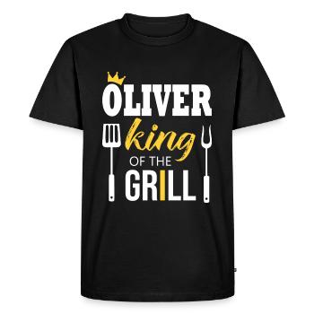 Oliver king of the grill - T-shirt Premium bio Homme - noir - Devant - Nico (187cm)