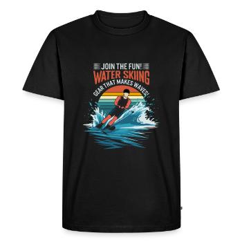 Join the fun! Water skiing gear that makes waves! - Men's Premium Organic T-Shirt - black - Front - Nico (187cm)