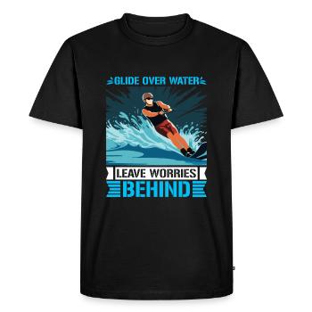 Glide over water, leave worries behind. - Men's Premium Organic T-Shirt - black - Front - Nico (187cm)