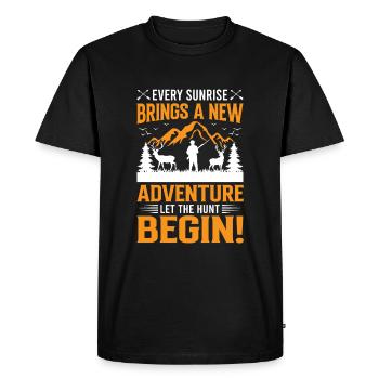 Every sunrise brings a new adventure; let the hunt - Men's Premium Organic T-Shirt - black - Front - Nico (187cm)