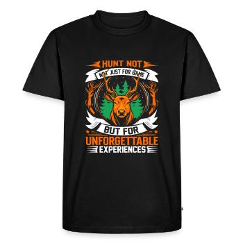 Hunt not just for game, but for unforgettable expe - Men's Premium Organic T-Shirt - black - Front - Nico (187cm)