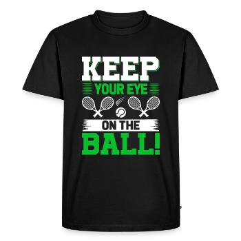 Keep your eye on the ball! - Men's Premium Organic T-Shirt - black - Front - Nico (187cm)
