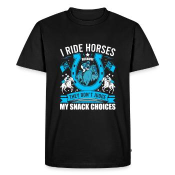 Je monte à cheval parce qu’ils ne jugent pas ma collation ch - T-shirt Premium bio Homme - noir - Devant - Nico (187cm)