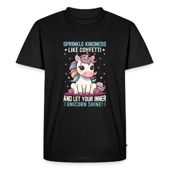 Sprinkle kindness like confetti and let your inner - Men's Premium Organic T-Shirt - black - Front - Nico (187cm)