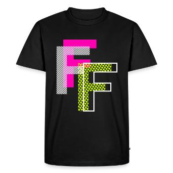 F Letter - Men's Premium Organic T-Shirt - black - Front - Nico (187cm)