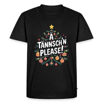 Noël : un Tännsch’n Please festif - T-shirt Premium bio Homme - noir - Devant - Nico (187cm)