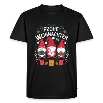 Merry Christmas Gnomes Celebrate Joy - Men's Premium Organic T-Shirt - black - Front - Nico (187cm)