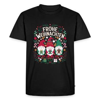 Merry Christmas Gnome Family Joy - Men's Premium Organic T-Shirt - black - Front - Nico (187cm)