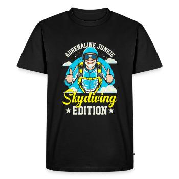 Adrenaline junkie: skydiving edition - Men's Premium Organic T-Shirt - black - Front - Nico (187cm)