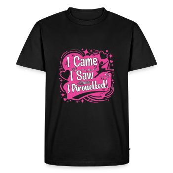 Je suis venu, j’ai vu, j’ai pirouetté ! - T-shirt Premium bio Homme - noir - Devant - Nico (187cm)