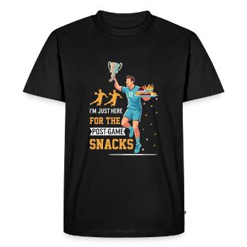 I’m just here for the post-game snacks! - Men's Premium Organic T-Shirt - black - Front - Nico (187cm)