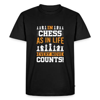 Aux échecs, comme dans la vie, chaque coup compte ! - T-shirt Premium bio Homme - noir - Devant - Nico (187cm)