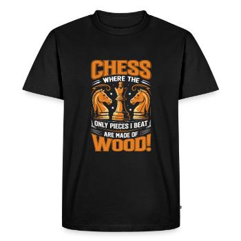 Échecs : Où les seules pièces que je bats sont faites de deux - T-shirt Premium bio Homme - noir - Devant - Nico (187cm)