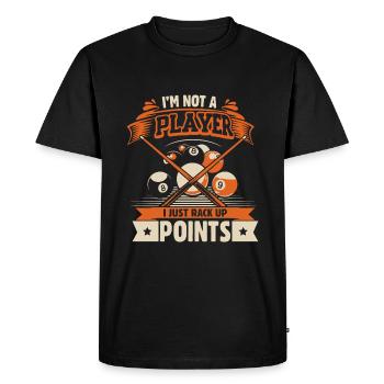 Je ne suis pas un joueur, j’accumule juste des points. - T-shirt Premium bio Homme - noir - Devant - Nico (187cm)