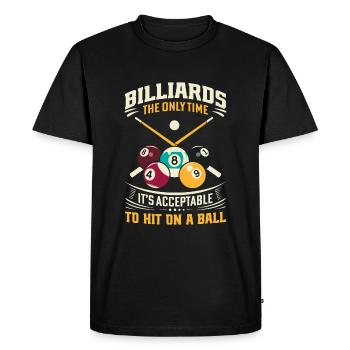 Billard : Le seul moment où il est acceptable de draguer - T-shirt Premium bio Homme - noir - Devant - Nico (187cm)