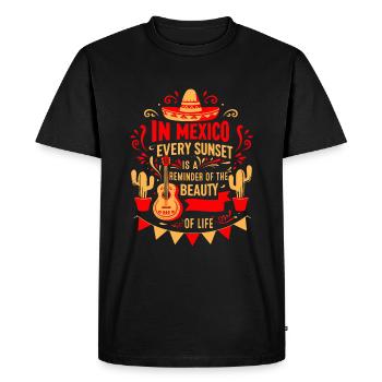 Au Mexique, chaque coucher de soleil est un rappel de la beauté - T-shirt Premium bio Homme - noir - Devant - Nico (187cm)