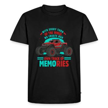 With every turn of the wheel, we create our own tr - Men's Premium Organic T-Shirt - black - Front - Nico (187cm)
