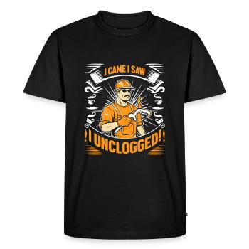 Je suis venu, j’ai vu, j’ai débouché ! - T-shirt Premium bio Homme - noir - Devant - Nico (187cm)
