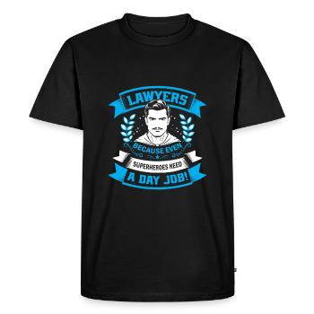 Avocats : Parce que même les super-héros ont besoin d’un travail de jour ! - T-shirt Premium bio Homme - noir - Devant - Nico (187cm)