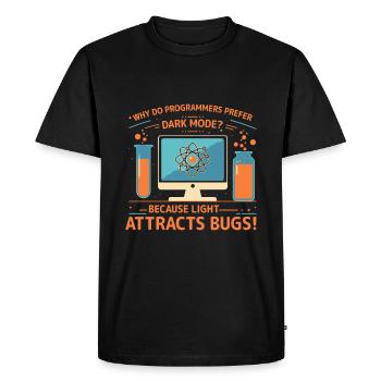 Why do programmers prefer dark mode? Because light - Men's Premium Organic T-Shirt - black - Front - Nico (187cm)