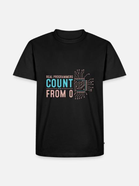 Real programmers count from 0 - Men's Premium Organic T-Shirt - black
