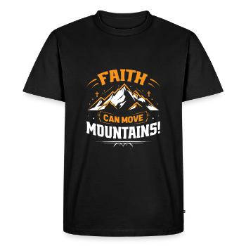 Faith can move mountains! - Men's Premium Organic T-Shirt - black - Front - Nico (187cm)