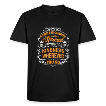 Le sourire, c’est la charité ; Répandez la gentillesse partout où vous g - T-shirt Premium bio Homme - noir - Devant - Nico (187cm)